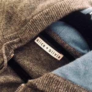Alice + Olivia 100% Cashmere Hooded Sweater, XL